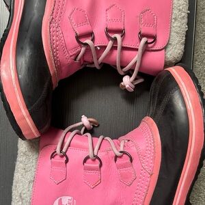Sorel Pink and Black Winter Boots